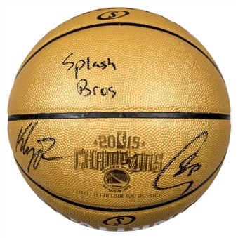 2015 Stephen Curry and Klay Thompson Dual Signed and Inscribed "Splash Bros" Limited Edition Basketball (Fanatics)
